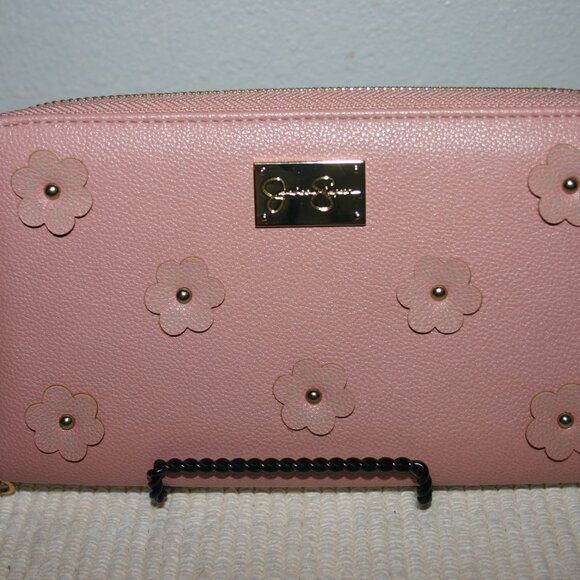Jessica Simpson Rose Pink Mauve Faux-Leather Wristlet Wallet B-135 - Picture 1 of 7